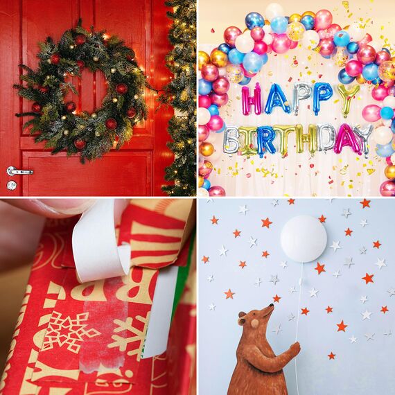 SANLI TAPE Doppelseitiges Klebeband Starke Klebeband Selbstklebeband Stark Papier für Geschenke, Fotos, Dokumente, Tapeten,Büro DIY Handwerk, Bänder, Karten und Boxen (6mm*10m)