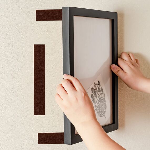 BRAVESHINE 12 Stück Klettband Selbstklebend Extra Stark, Kleben Statt Bohren Starke Klettverschluss,Doppelseitig Klebend (30X150mm)