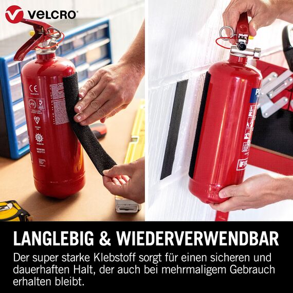 VELCRO Marke | Klettband Selbstklebend | Zuschneidbares industrielles extra starkes doppelseitiges selbstklebendes Klettband mit Klettverschluss | Weiß | 50 mm x 2,5 m