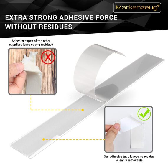 MARKENZEUG Nano Tape Extra Stark Doppelseitiges Klebeband 3M - Waschbar & Wiederverwendbar Klebeband Transparent für Wandmontage, Teppich Fixieren & Büro-Organisation - Nano Gel Pad Ohne Bohren