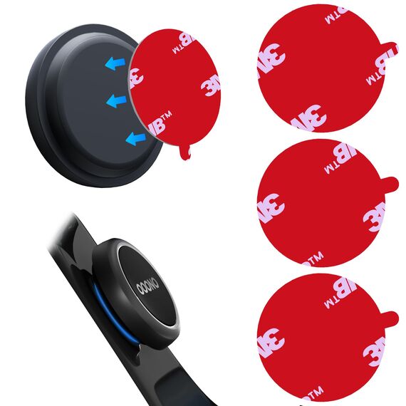 ALAFLY 3M Doppelseitig Klebrig Klebstoff Ersatzpads für OOONO CO-Driver NO1/NO2, 3 Stück 30mm Runde Hitzebeständig Starke VHB Aufkleber Klebeband Klebepads für Sonnenblende, Armaturenbrett, Alle Autos