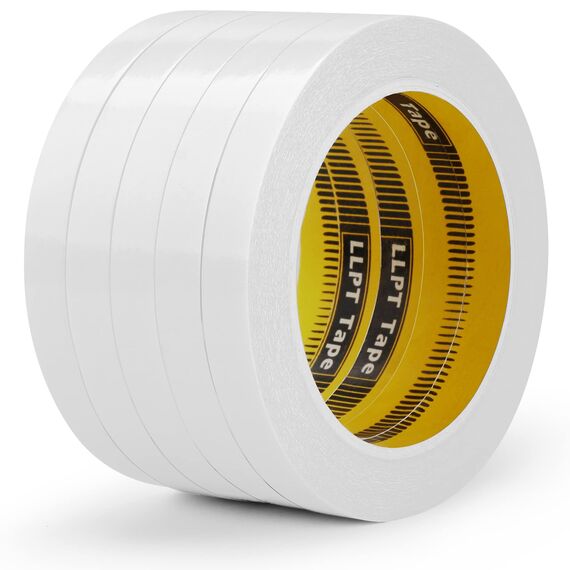 LLPT Doppelseitiges Klebeband Selbstklebeband 5 Rollen Jede Rolle 12.5mm x 15m Transluzent ultradünne Handrisse für DIY Handwerk Scrapbooking Kunst Stoff Kleber Änderungen(SPD1215CR05)