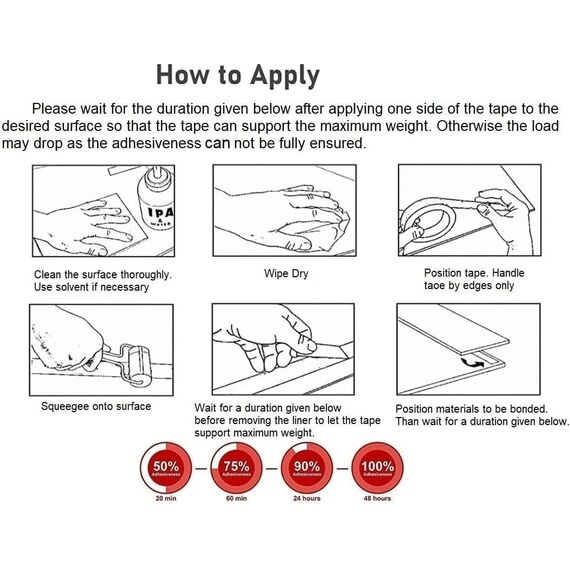 CANOPUS Doppelseitiges Klebeband Extra Stark, Wasserfest - 5952 Klebepads, 8 St (76mm x 76mm) - Kennzeichenhalter für KFZ