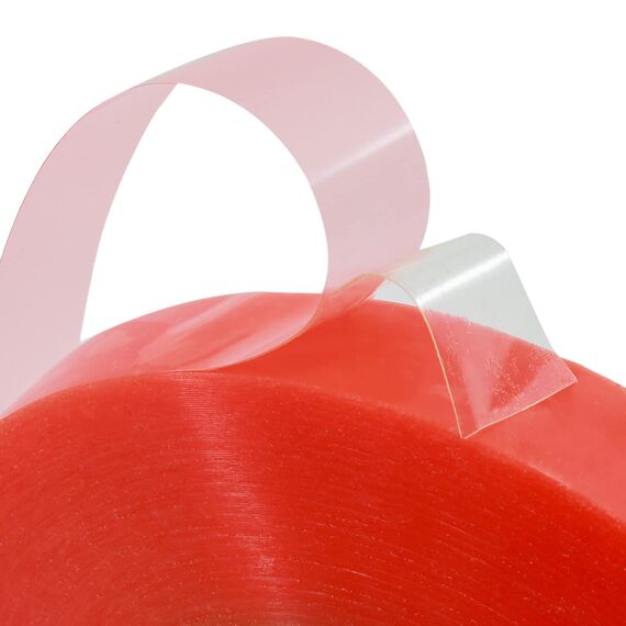 Kleberino Doppelseitiges Klebeband transparent | PET Folienklebeband sehr dünn und extrem stark klebend | Hochleistungsklebeband in Industriequalität (6mm x 50 m)