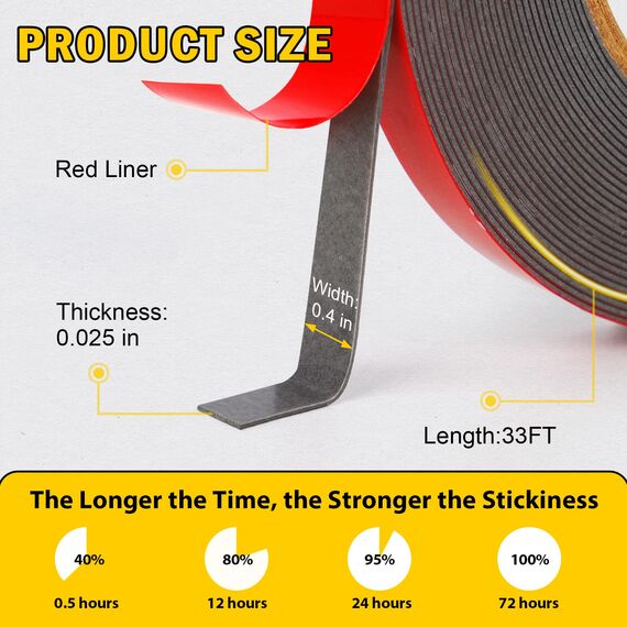 Summerbrite Doppelseitiges Klebeband - 10m x 10mm, Montageband Extra Stark Wasserdichtes Montageklebeband klebestreifen für Wand und LED-Streifen, Auto