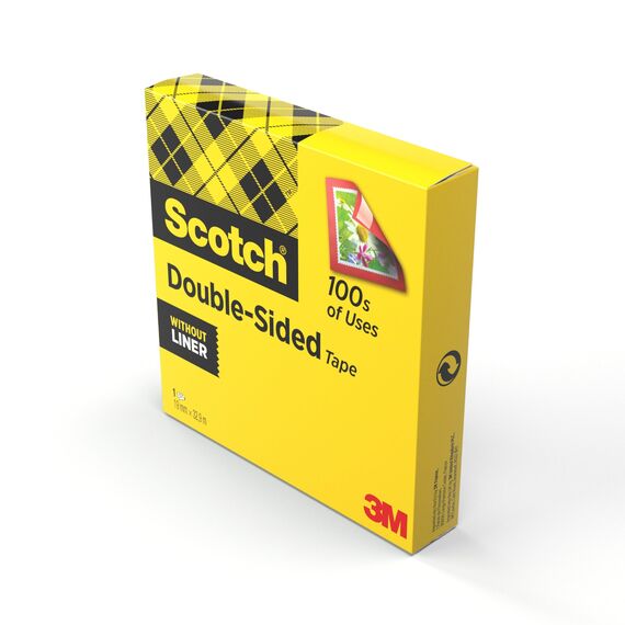 Scotch Doppelseitiges Klebeband, Transparent - 1 Rolle, 19 mm x 33 m - Klares Doppelseitiges Klebeband, Stark klebend für Scrapbooking, Basteln und Projekte, Fotoverträglich