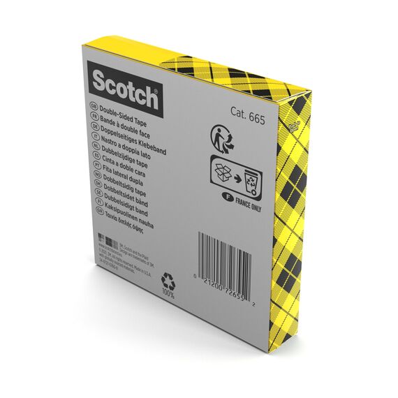 Scotch Doppelseitiges Klebeband, Transparent - 1 Rolle, 19 mm x 33 m - Klares Doppelseitiges Klebeband, Stark klebend für Scrapbooking, Basteln und Projekte, Fotoverträglich