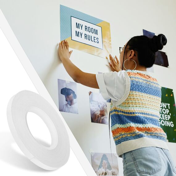 Kesote 5x Klebeband Doppelseitig Selbstklebend Doppelklebeband 6 mm Transparent für Basteln DIY Handwerk 20 Meter