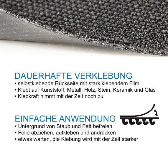 DFS Klett selbstklebend DIN A4 SCHWARZ, 20 x 30 cm Klettverschluss/Klettband als Aufkleber