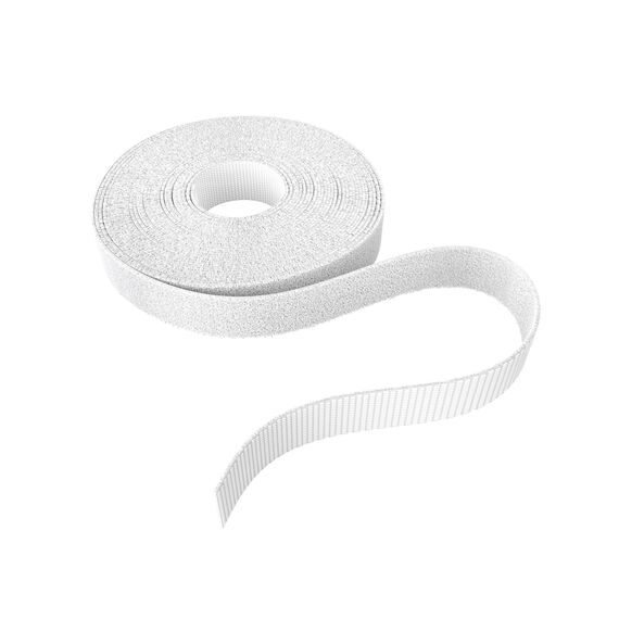 KabelDirekt – Kabelbinder Klettband – 10m Rolle, 12,5mm breit – zuschneidbare Klett-Rolle/Kabelmanagement mit Klettverschluss (wasserfest, umweltfreundlich, wiederverwendbar – weiß)
