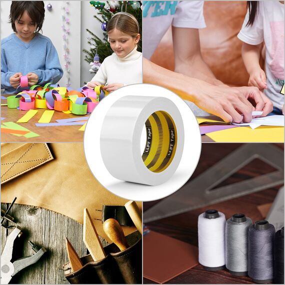 LLPT Doppelseitiges Klebeband Selbstklebeband 12.5mm x 15m 3 Rollen Transluzent ultradünne Handrisse für DIY Handwerk Scrapbooking Kunst Fotografie Stoff Kleber Änderungen(SPD1215CR03)