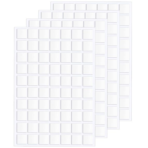 JANYUN 280 Stück doppelseitige Klebepunkte, entfernbarer, Quadrat Kitt, transparentes doppelseitiges Klebeband zum Basteln, spurloses Klebeband (quadratisch, 20 mm)