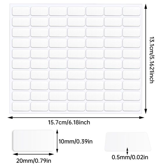 JANYUN Montagekitt, doppelseitige Klebepunkte, abnehmbare Posterkitt, transparent, für Wandbehang, Bilder, Baloon Handwerk, keine Spuren, selbstklebende Knete für Heimbüro-Dekoration (20 x 10 mm), 140