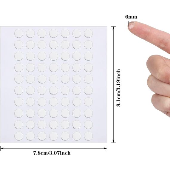 JANYUN 140 Stück doppelseitige Klebepunkte, entfernbare runde Knetmasse, transparentes doppelseitiges Klebeband zum Basteln, spurloses Klebeband (6 mm)