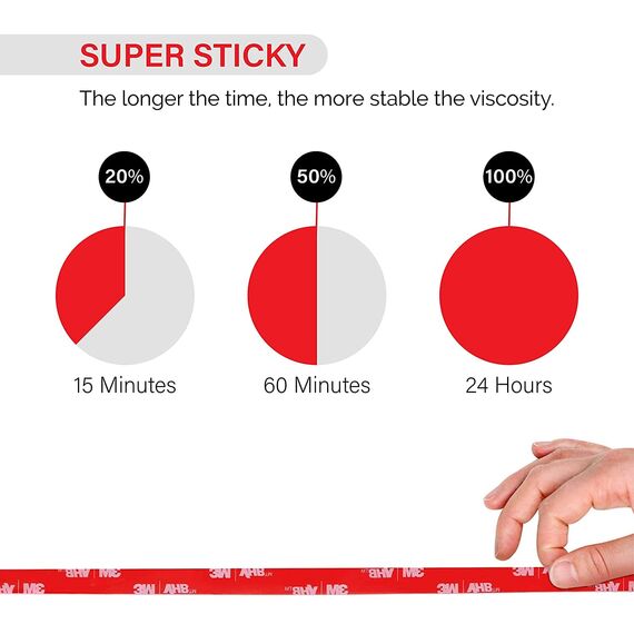 3M VHB LSE110 - Doppelseitiges Acrylschaum-Klebeband, für schwierige Oberflächen - Wasserbeständigkeit, hohe und niedrige Temperaturen, Vibrationen und Stöße - Auto, Haus, Sport (19 mm x 3 m)