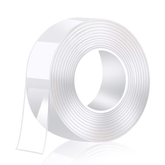 5M Doppelseitiges Klebeband Extra Stark Waschbares Spurlos Dünn Nano Tape, Transparent und Ablösbar Beidseitiges Klebeband für Teppich, Zuhause, Küche, Auto oder Büro