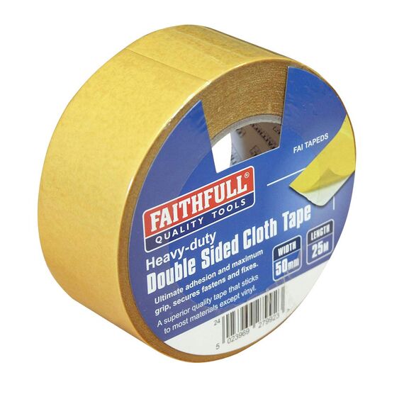 Faithfull - Doppelseitiges Klebeband Heavy-Duty-50mm x 25m - FAITAPEDS