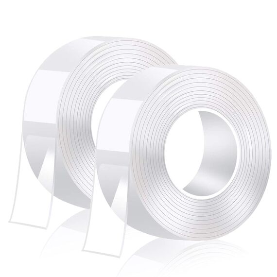 6M Doppelseitiges Klebeband Extra Stark, Transparentes Waschbares Nano-Klebeband, Wiederverwendbares, Ablösbar, Spurlos, Rutschfestes Multifunktions-Doppelklebeband