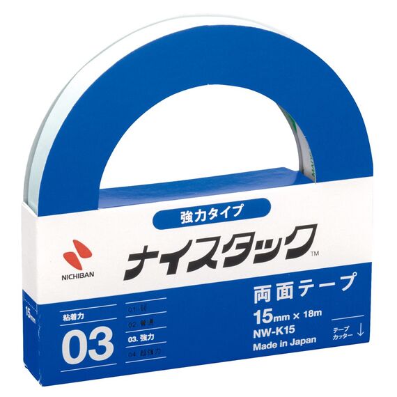 NICHIBAN NICETACK leistungsf_hige Art doppelseitiges Klebeband 15mm x 18M NW-K15 (Japan-Import