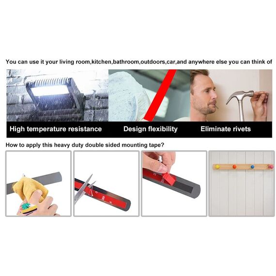 Amkurson Doppelseitiges Klebeband Extra Stark, Montageband Wasserdichtes Klebeband Hitzebeständig Schwarz Schaumstoffband, 4.7m Länge, 0.6cm Breite Für Kfz Und Haus Dekorationen (0.6cm*4.7m)