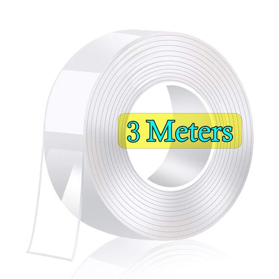 Keogh 3 Meter Doppelseitiges Klebeband Extra Stark, Transparentes Waschbares Dünn Nano Tape, Ablösbar Spurlos, Rutschfestes Wiederverwendbares-Doppelklebeband für Teppich, Küche, Auto oder Büro