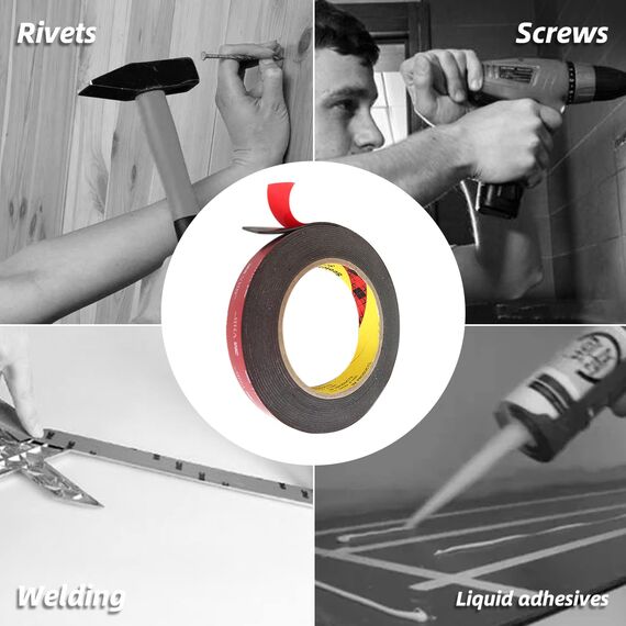 Amkurson Doppelseitiges Klebeband Extra Stark, Montageband Wasserdichtes Klebeband Hitzebeständig Schwarz Schaumstoffband, 4.7m Länge, 0.6cm Breite Für Kfz Und Haus Dekorationen (0.6cm*4.7m)