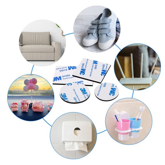 VFANDV Doppelseitiges Klebeband - 120 Stücke Klebepads Extra Stark 2MM Foam Adhesive Pads Für Küche, Büro, Auto - Blau