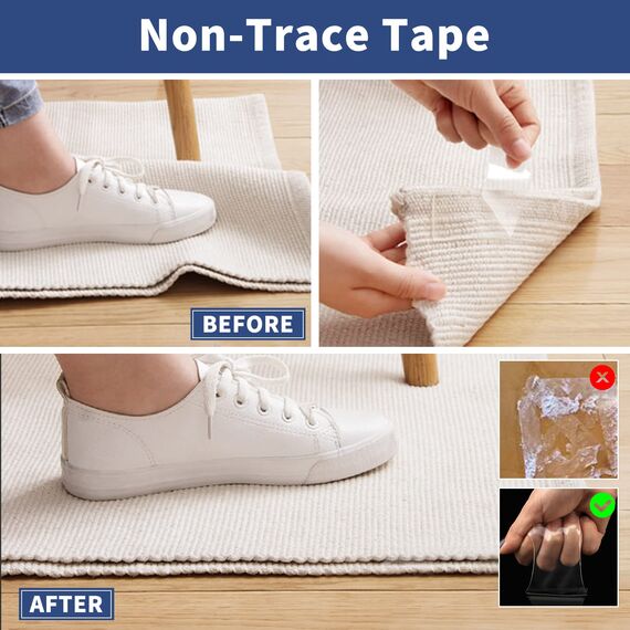 XINGHUA 5m Doppelseitiges Klebeband Extra Stark Transparent, Klebeband Doppelseitig,Nano Tape Teppich Klebeband Ablösbar, für Foto Wand, Küche, Zuhause, Auto, Oder Bad, Büro.