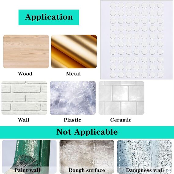 JANYUN 140 Stück doppelseitige Klebepunkte, entfernbare runde Knetmasse, transparentes doppelseitiges Klebeband zum Basteln, spurloses Klebeband (6 mm)