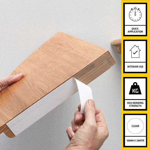 Everbuild 2double50 50 mm x 25 m Mehrzweck-Doppelseitiges Klebeband