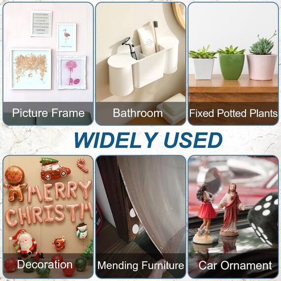 JANYUN 280 Stück doppelseitige Klebepunkte, entfernbarer, Quadrat Kitt, transparentes doppelseitiges Klebeband zum Basteln, spurloses Klebeband (quadratisch, 20 mm)