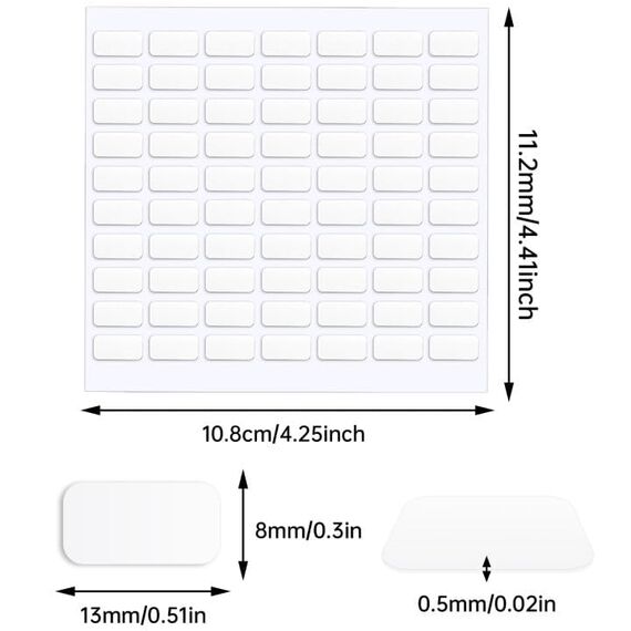 JANYUN 560 Stück Montagestift, doppelseitige Klebepunkte, entfernbar, klarer Stift Klebemasse zum Aufhängen von Bildern an der Wand, Basteln, Heim- und Bürodekor (13 x 8 mm)