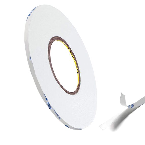 Rusoz Doppelseitiges Klebeband Dünn 9488A, Transparent Montageband Starkes Dünn Wasserfest Hitzebeständig 6 mm Breit, 50 m Lang, 0,15 mm Dick Für Basteln, Dekorieren