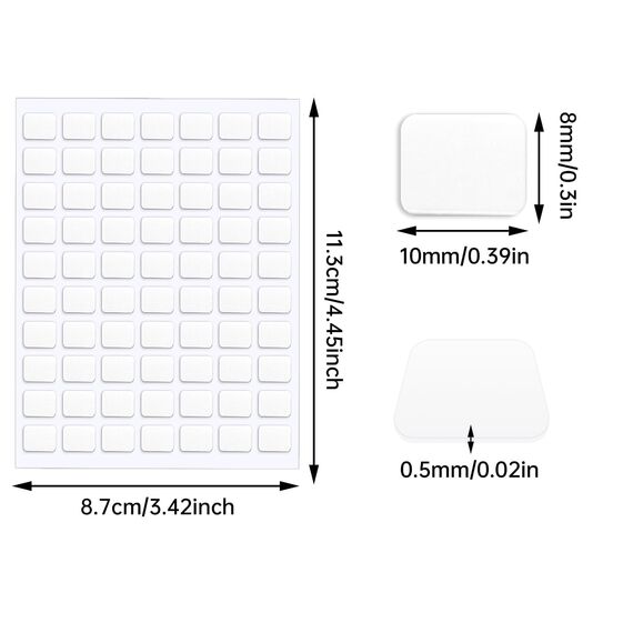 JANYUN 140 Stück doppelseitige Klebepunkte, entfernbare, runde Knetmasse, transparentes doppelseitiges Klebeband zum Basteln, spurloses Klebeband (8 x 10 mm)
