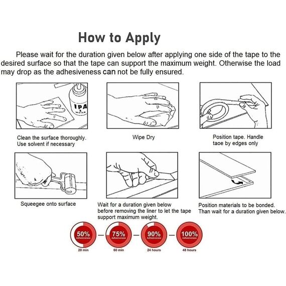 CANOPUS Profi Doppelseitiges Klebeband Extra Stark 6,35mm x 4,5m für LED Streifen, Wohnkultur, Auto, Montageklebeband, Schwarz