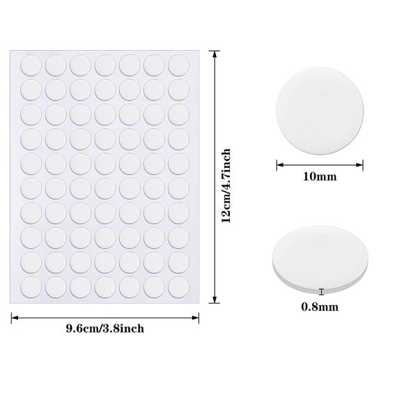 JANYUN 560 Stück Doppelseitige Klebepunkte Transparente Runde Aufkleber Keine Spuren Wasserdichte Punktaufkleber für Festivaldekoration (10mm)