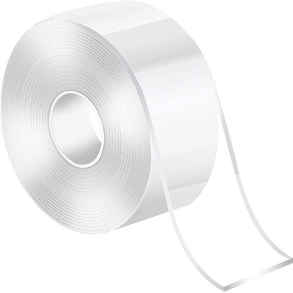 LLPT 5M Doppelseitiges Klebeband I Extra Stark Transparent Spurlos Nano Tape I Waschbares Hochleistungs-Gel-Klebeband für den Heimbüro-Laden Dekokartenposter Fotowand I 5cm x 5m(LPNT50)