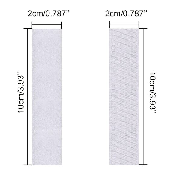 Klettband Selbstklebend Extra Stark, 20 Stück Rechteck Klettverschluss Selbstklebend Klebepads Doppelseitig Wiederverwendbar 2 x 10cm, Weiß