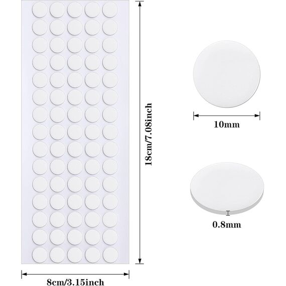 JANYUN Doppelseitiges Klebeband, abnehmbar, rund, transparent, doppelseitiges Klebeband zum Basteln, keine Spuren, Klebeband (10 mm, 140)