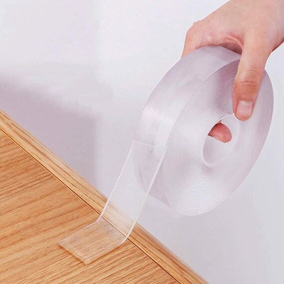 LLPT Doppelseitiges Klebeband | 2,5cm x 10m | Extra Stark Transparent Spurlos Nano Tape | Waschbares Hochleistungs-Gel-Klebeband | für den Heimbüro-Laden Dekokartenposter Fotowand (SN133)