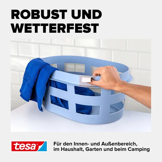 tesa extra Power Removal Repair - reißfestes Gewebeband mit starkem Halt - von Hand einreißbar - spurlos wiederablösbar- 10m x 38mm - Grau