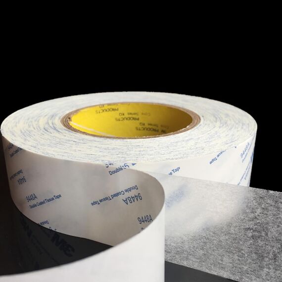 Rusoz Doppelseitiges Klebeband Dünn 9488A, Transparent Montageband Starkes Dünn Wasserfest Hitzebeständig 6 mm Breit, 50 m Lang, 0,15 mm Dick Für Basteln, Dekorieren