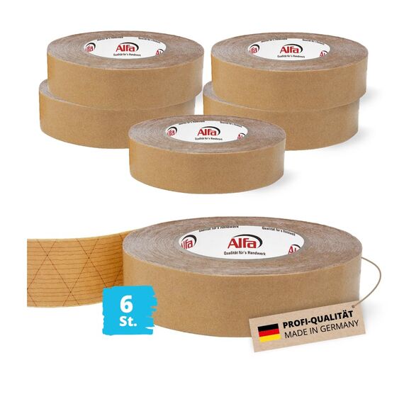 Alfa 6x Sockelleisten Klebeband 30 mm x 50 m doppelseitiges Klebeband mit hoher Anfangs-/Dauerklebkraft zur Montage von Sockelleisten