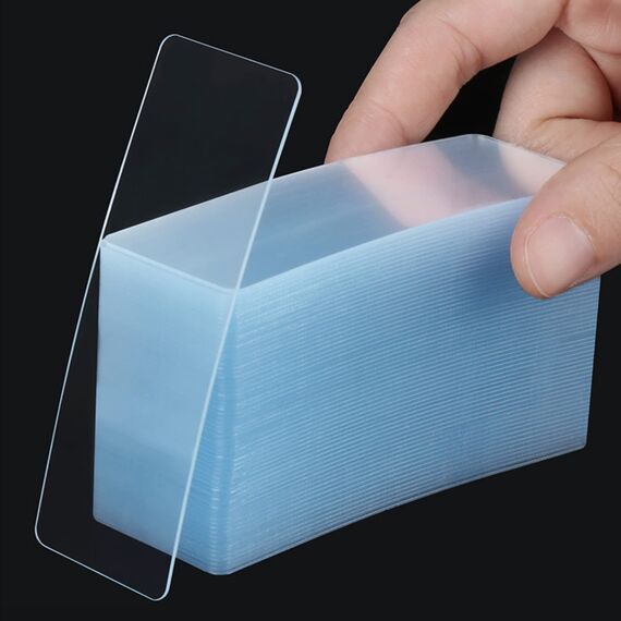 Doppelseitiges Klebeband Extra Stark, 100 Stück Wiederverwendbares Multifunktionales Klebeband Transparent, Klebepads für Teppich, Fliesen, Auto und Küche