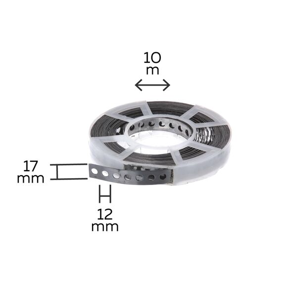 Alberts 361143 Lochband | mit oder ohne Abrollkasette | Edelstahl | Breite 17 mm | Länge 10 m (Packung mit 2)