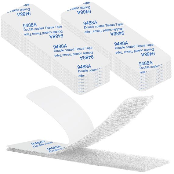 Klettband Selbstklebend Extra Stark, 12 Paare Klebepads Doppelseitig Klettverschluss Selbstklebend Weiß Rechteck 3cm x10 cm Klebepads klett Power Für Die Wohndekoration