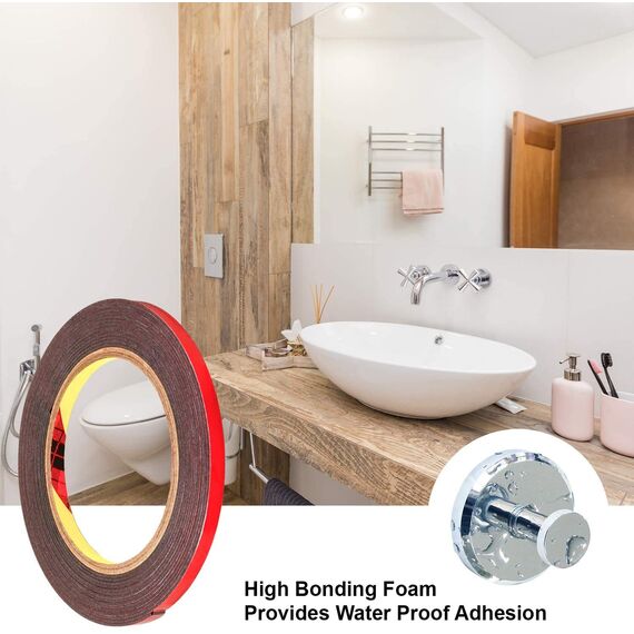 CANOPUS Doppelseitiges Klebeband Extra Stark, 4218P Wasserfest, 3m x 5mm Doppelseitiges Klebeband, Wasserdicht Klebestreifen Doppelseitig extra stark, starkes klebeband für Innen, Außenein, Auto, Kfz