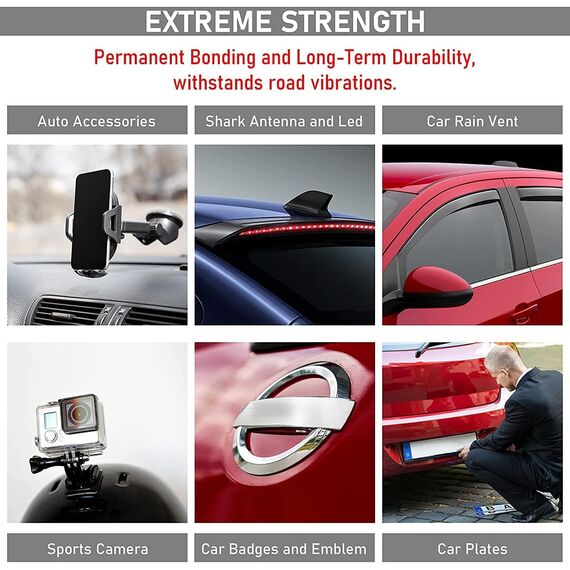 CANOPUS Profi Doppelseitiges Klebeband Extra Stark Schwarz, Wasserfest 5925 Klebeband (10mm x 4,5m) Wasserdicht Montageklebeband, Ideal für LED Streifenlichter, Auto, Innen, Außenbereich