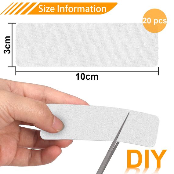 Klettband Selbstklebend Extra Stark, 20 Paare Klebepads Doppelseitig Klettverschluss Selbstklebend Weiß Rechteck 3cm x10 cm Klebepads klett Power Für Die Wohndekoration