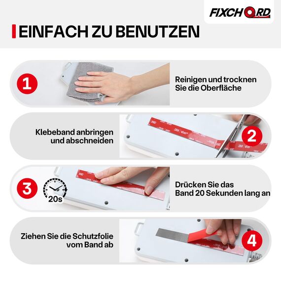 FIXCHORD Doppelseitiges Klebeband Extra Stark, VHB Klebeband, Schaumstoffband, Wasserfestes Montageklebeband für Auto, LED-Lichtband, Heim - und Bürodekoration, Grau (15.4FT×0.59IN)